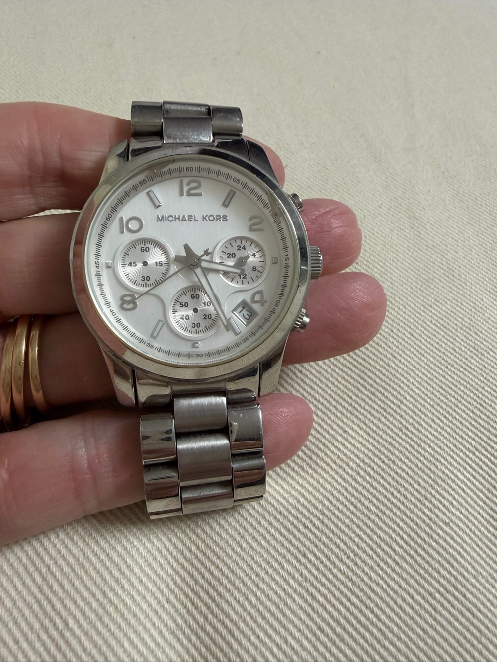 Michael Kors Women’s MK5076 Silver Stainless Steel Chronograph Watch